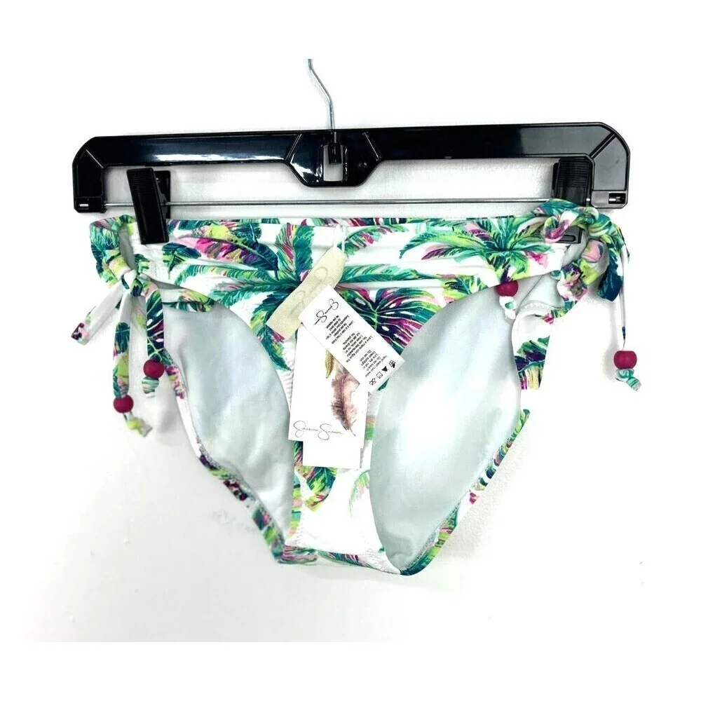 New Jessica Simpson Women Sz M Bikini Bottom Hipster Multicolor Floral Side Tie - Picture 4 of 8
